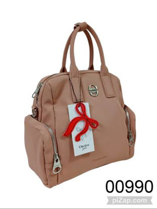 Imagen de CARTERA/MOCHILA LAS OREIRO NEGRA/NUDE/MARRON 3.26